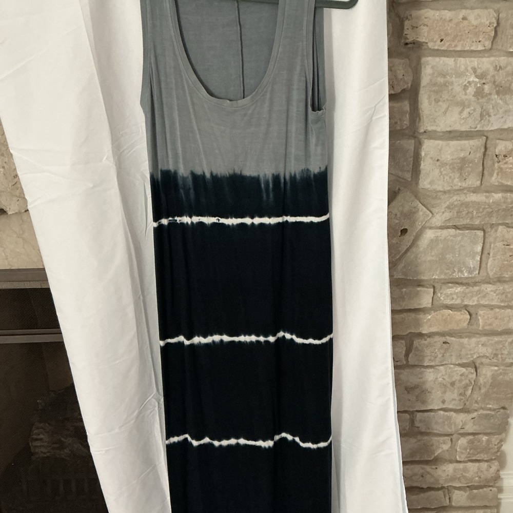 Fresh Produce Gray and Black Maxi Dress